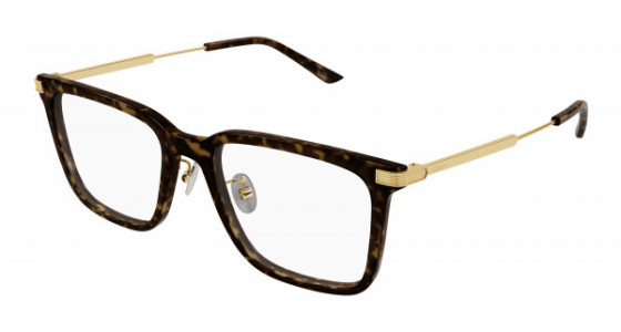 Cartier CT0384O Eyeglasses, 002 - HAVANA with GOLD temples and TRANSPARENT lenses