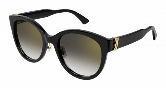 Cartier CT0438SA Sunglasses, 001 - BLACK with GREY lenses