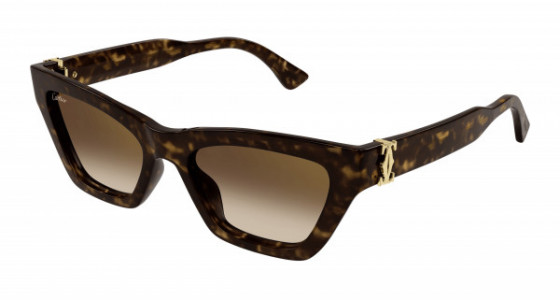 Cartier CT0437S Sunglasses, 002 - HAVANA with BROWN lenses