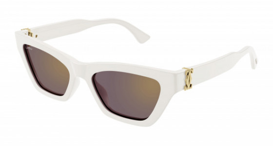 Cartier CT0437S Sunglasses, 004 - WHITE with RED lenses