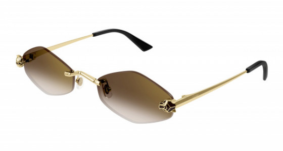 Cartier CT0433S Sunglasses, 002 - GOLD with BROWN lenses