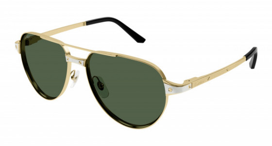 Cartier CT0425S Sunglasses, 002 - GOLD with GREEN polarized lenses