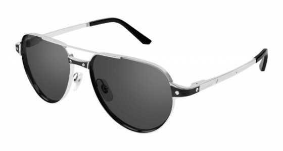 Cartier CT0425S Sunglasses, 004 - SILVER with GREY polarized lenses