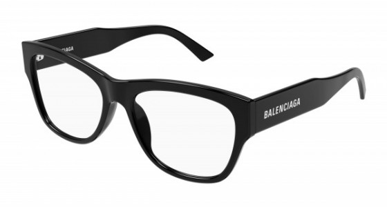 Balenciaga BB0309O Eyeglasses, 001 - BLACK with TRANSPARENT lenses