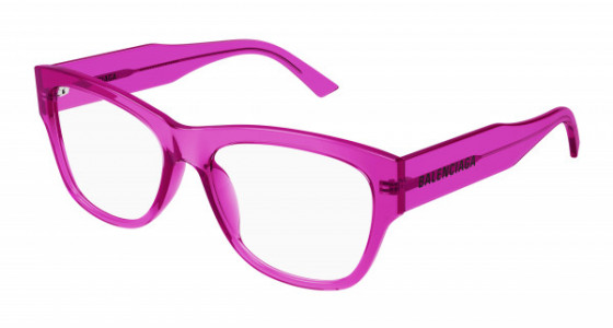 Balenciaga BB0309O Eyeglasses, 004 - FUCHSIA with TRANSPARENT lenses