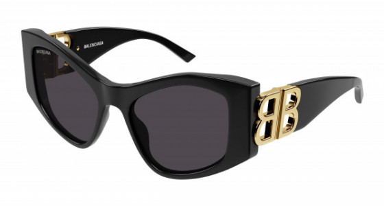 Balenciaga BB0287S Sunglasses, 001 - BLACK with GREY lenses