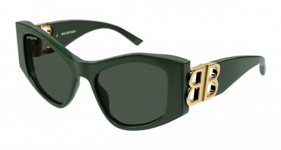 Balenciaga BB0287S Sunglasses, 005 - GREEN with GREEN lenses