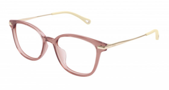Chloé CH0219OA Eyeglasses, 003 - BROWN with GOLD temples and TRANSPARENT lenses
