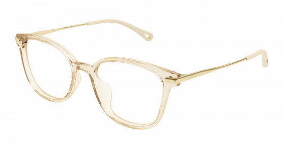 Chloé CH0219OA Eyeglasses, 004 - YELLOW with GOLD temples and TRANSPARENT lenses