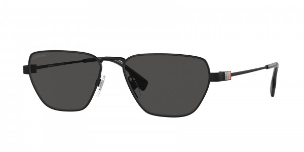 Burberry BE3146 Sunglasses, 100787 BLACK DARK GREY (BLACK)