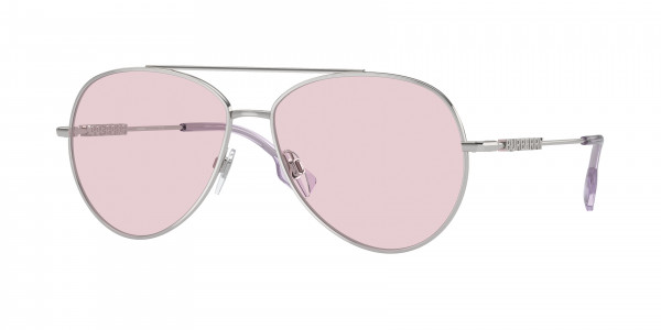 Burberry BE3147 Sunglasses, 1005P5 SILVER PHOTO PINK (SILVER)