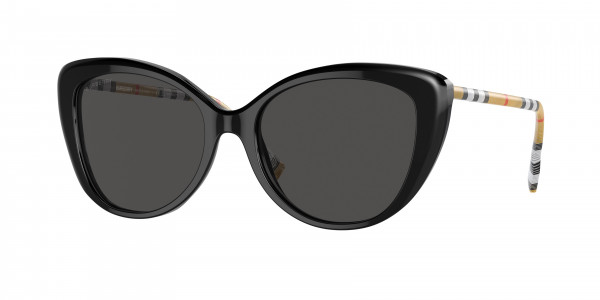 Burberry BE4407F Sunglasses, 385387 BLACK DARK GREY (BLACK)