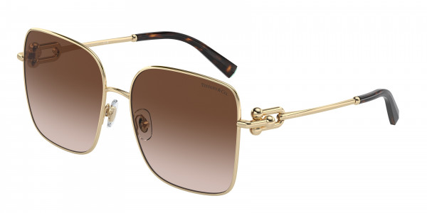 Tiffany & Co. TF3094 Sunglasses, 60213B PALE GOLD BROWN GRADIENT (GOLD)