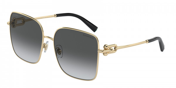 Tiffany & Co. TF3094 Sunglasses, 6198T3 PALE GOLD GREY GRADIENT POLAR (GOLD)