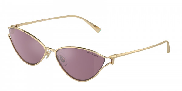 Tiffany & Co. TF3095 Sunglasses, 6194AK PALE GOLD VIOLET MIRROR SILVER (GOLD)