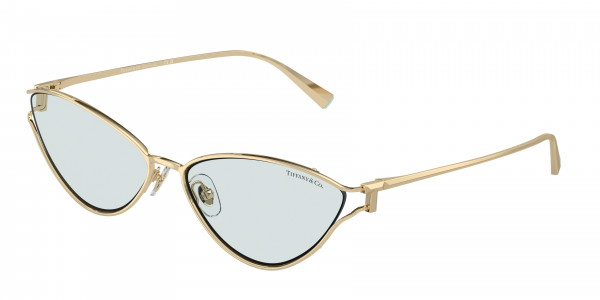 Tiffany & Co. TF3095 Sunglasses, 6196MF PALE GOLD PHOTO AZURE (GOLD)