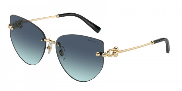 Tiffany & Co. TF3096 Sunglasses, 62029S PALE GOLD AZURE GRADIENT BLUE (GOLD)