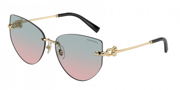 Tiffany & Co. TF3096 Sunglasses, 62030Q PALE GOLD CLEAR GRADIENT VIOLE (GOLD)