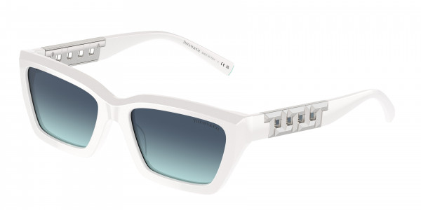 Tiffany & Co. TF4213F Sunglasses, 83929S BRIGHT WHITE AZURE GRADIENT BL (WHITE)