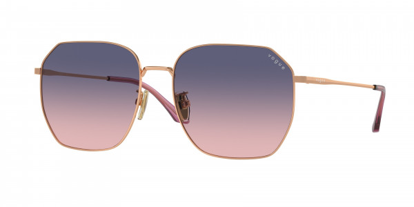 Vogue VO4215SD Sunglasses, 5152I6 ROSE GOLD PINK GRADIENT BLUE (GOLD)