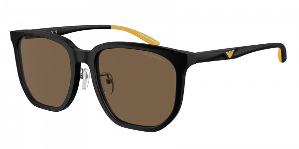 Emporio Armani EA4215D Sunglasses, 500173 MATTE BLACK DARK BROWN (BLACK)