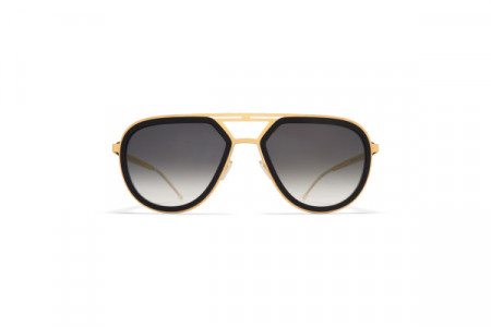 Mykita Mylon CYPRESS Sunglasses, MH7 Pitch Black/Glossy Gold