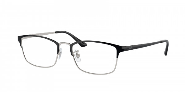 Ray-Ban Optical RX8772D Eyeglasses, 1235 BLACK ON SILVER (BLACK)