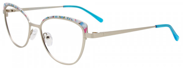 Takumi TK1278 Eyeglasses, 020 - Silver & Blue Pink Mix Patterned Browline