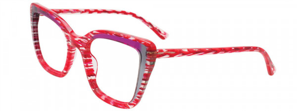Paradox P5098 Eyeglasses, 030 - Crystal with Red pattern & Grey