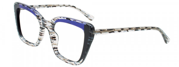 Paradox P5098 Eyeglasses, 090 - Crystal with Black pattern & Blue