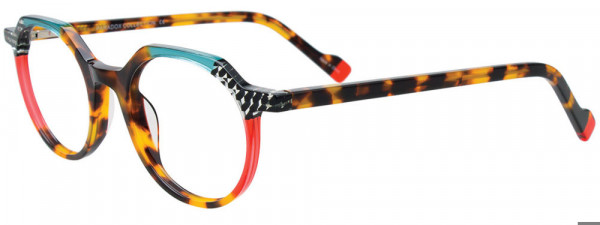 Paradox P5096 Eyeglasses, 010 - Multicolor Multipattern Tortoise & Red
