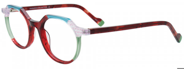 Paradox P5096 Eyeglasses, 030 - Multicolor Multipattern Red & Teal