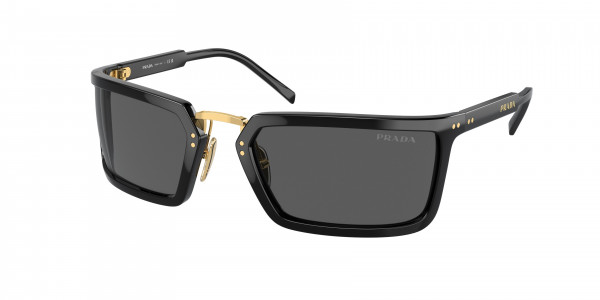 Prada PR A11S Sunglasses, 1AB5S0 BLACK DARK GREY (BLACK)