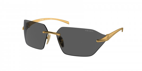 Prada PR A55S Sunglasses, 15N5S0 SATIN YELLOW GOLD DARK GREY (GOLD)