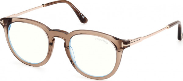 Tom Ford FT5905-B Eyeglasses, 045 - Shiny Light Brown / Shiny Light Brown