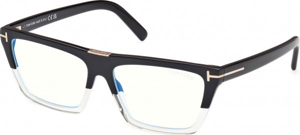 Tom Ford FT5912-B Eyeglasses, 005 - Black/Gradient / Shiny Black