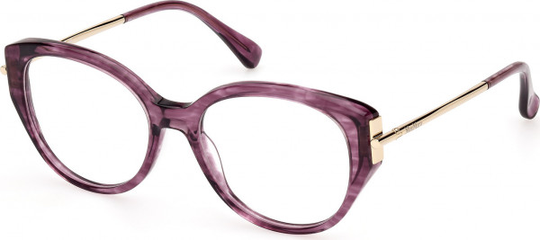 Max Mara MM5116 Eyeglasses, 083 - Violet/Striped / Shiny Pale Gold