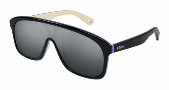 Chloé CH0212S Sunglasses, 004 - BLACK with SILVER lenses