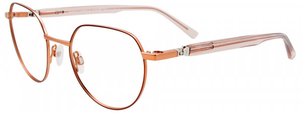 EasyClip EC578 Eyeglasses, 010 - Cop & Pink Gold/Crys Lt Pnk