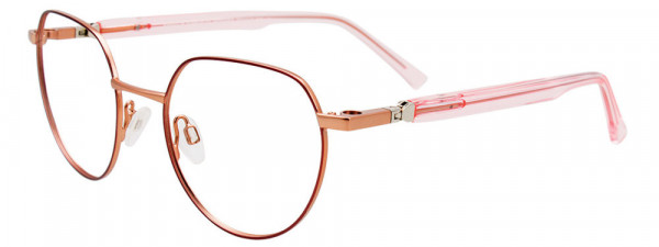 EasyClip EC578 Eyeglasses, 030 - Marsala & Pink Gold/ Crys Pink