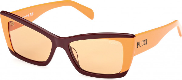 Emilio Pucci EP0205 Sunglasses, 71E - Bordeaux/Monocolor / Shiny Light Orange