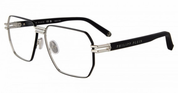 Philipp Plein VPP114M Eyeglasses, PALLADIUM/MATT BLACK (0K07)