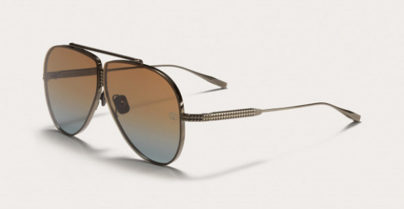 Valentino VALENTINO XVI Sunglasses, Black Rhodium titanium - Dark Brown to Blue Gradient lenses- AR