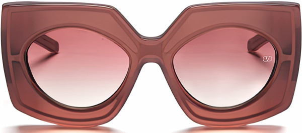Valentino V - SOUL Sunglasses, Powder Pink - Rose Gold w/ Dark Rose to Light Rose - AR