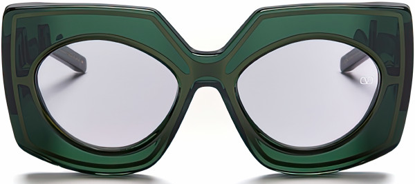 Valentino V - SOUL Sunglasses, Crystal Green - Light Gold w/ Medium Grey - AR