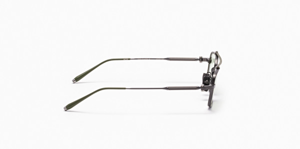 Akoni CASSINI Eyeglasses, Black Iron - Matte Olive w/ Light Olive Lenses