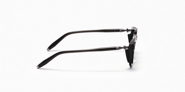 Akoni ORION Eyeglasses, Black Crystal - Matte Black side shields - Brushed Black w/ Light Olive Lenses