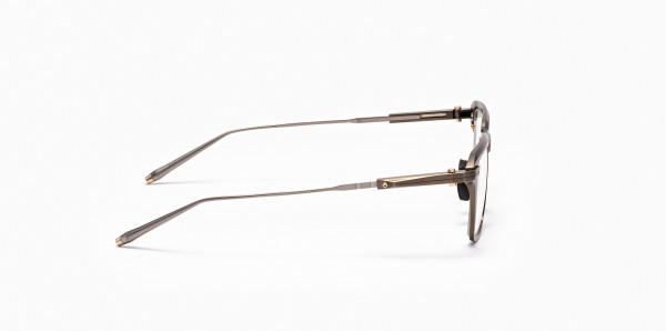 Akoni SWIFT Eyeglasses, Antiqued White Gold - Black Palladium w/ Light Olive lenses