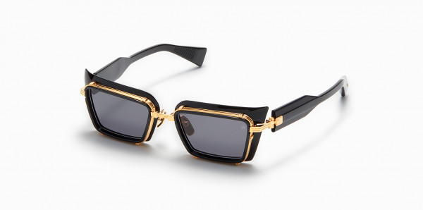Balmain ADMIRABLE Sunglasses, Black - Gold w/ Dark Grey - AR