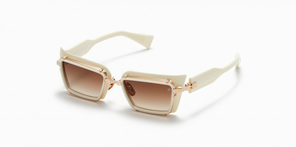 Balmain ADMIRABLE Sunglasses, Bone - White Gold w/ Dark Brown to Clear -AR